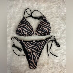 Zebra Print Bikini Set women’s large